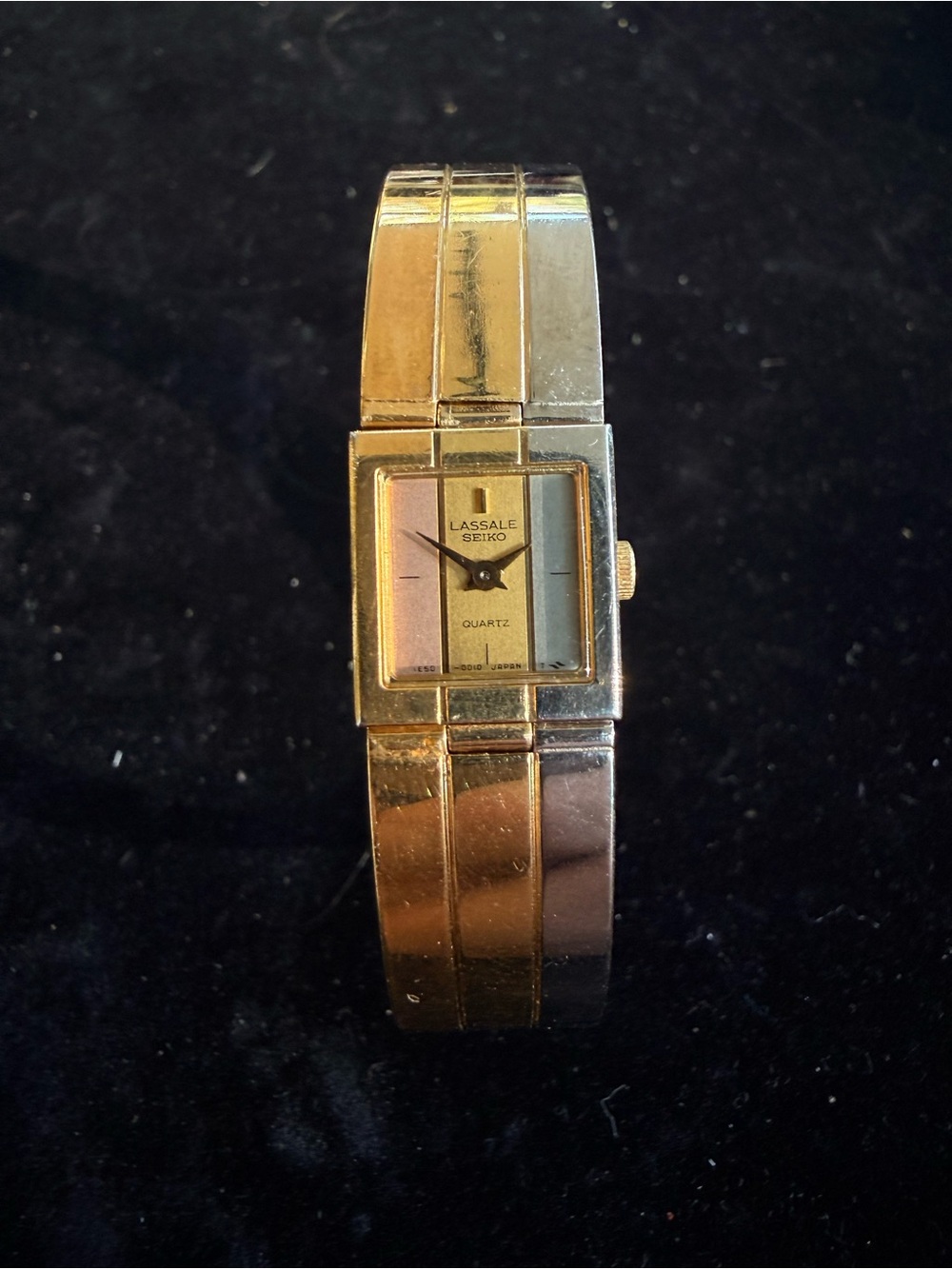 Seiko Lassale Gold Tone Ladies Rectangular Bracelet Watch